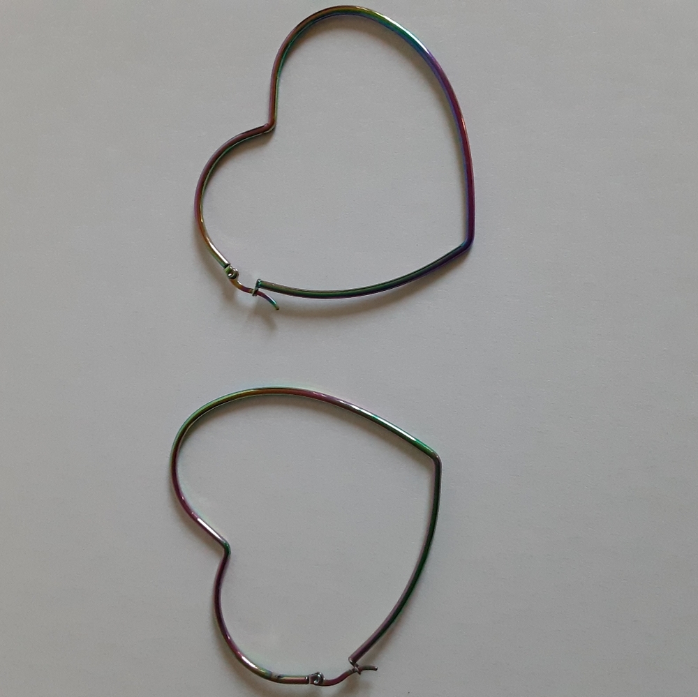 Hoop Heart Earrings